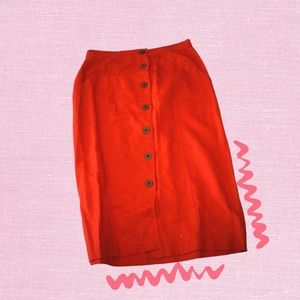 RED MIDI SKIRT